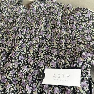 ASTR Black and Purple Floral Blouse